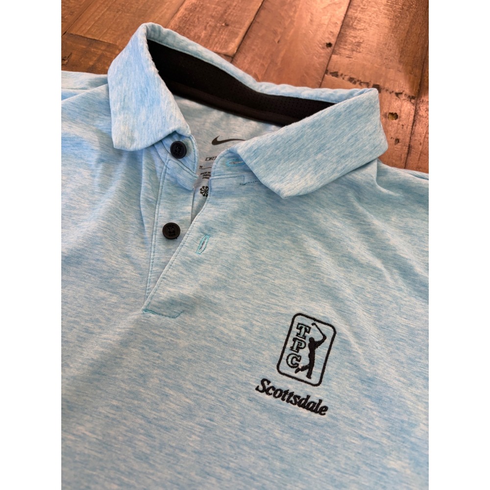 Nike Dri-FIT TPC Scottsdale Golf Polo Mens Medium Blue Heather FJ1643-416